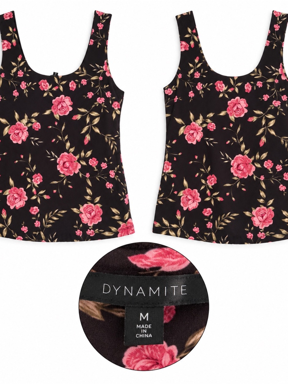 🌺 Dynamite Floral Bodycon Tank Top – Size Medium